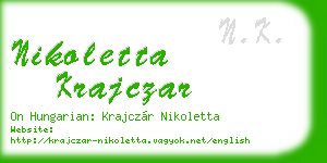 nikoletta krajczar business card