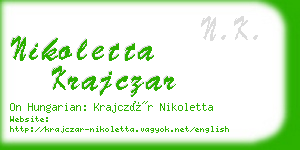 nikoletta krajczar business card